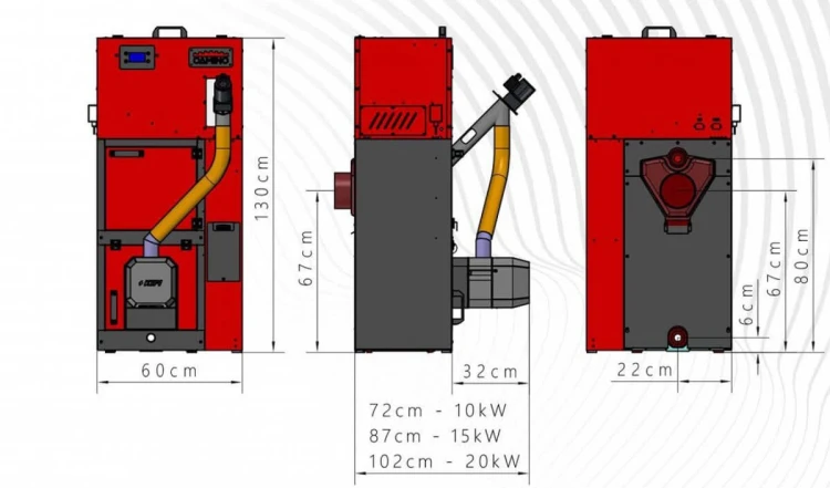 Camino 4 Slim 20kw + ecoMAX 920 - żeliwny kocioł na pellet - No Limits Energy Łukasz Wolski